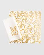 Image 1 of 3: Hunt Slonem Rabbit Run Gold Leaf and Lacquer Placemat