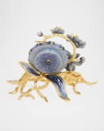 Image 2 of 2: Jay Strongwater Indigo Orchid Clock