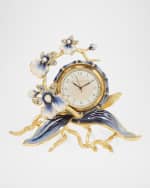 Image 1 of 2: Jay Strongwater Indigo Orchid Clock