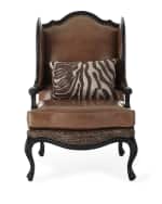 Image 3 of 5: Massoud Lettsworth Leather Wing Chair