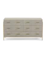 Image 2 of 3: Interlude Home Morand Faux Shagreen 6-Drawer Chest