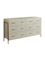 Image 3 of 3: Interlude Home Morand Faux Shagreen 6-Drawer Chest