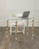 Image 4 of 8: William D. Scott for Global Views Kidney Glass Vanity/Desk