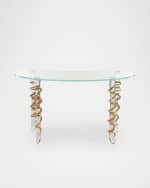 Image 5 of 8: William D. Scott for Global Views Kidney Glass Vanity/Desk
