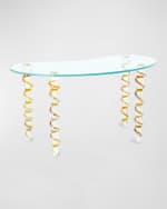 Image 1 of 8: William D. Scott for Global Views Kidney Glass Vanity/Desk
