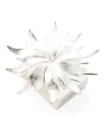 Image 1 of 2: Nomi K Matte Silver Sunburst Napkin Rings, Set of 4