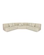 Image 3 of 4: Haute House Malia Channel-Tufted Sectional Sofa