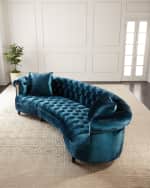 Image 1 of 3: Haute House Rebecca Glam Mirrored Sofa, 122"