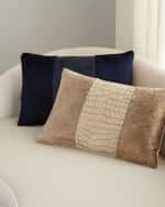 Image 1 of 2: Massoud Colorblock Croc Pillow, 23" x 15"