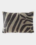 Image 2 of 2: Massoud Hair Hide Zebra Pillow, 23" x 15"