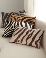 Image 1 of 2: Massoud Hair Hide Zebra Pillow, 23" x 15"