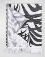 Image 3 of 4: Matouk Schumacher Zebra Palm Beach Towel