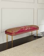 Image 3 of 6: Haute House Fuchsia Peacock Bench, 50"