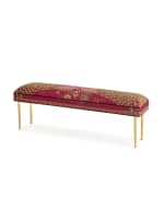 Image 4 of 6: Haute House Fuchsia Peacock Bench, 50"