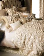 Image 3 of 3: Dian Austin Couture Home Neutral Modern King Damask Duvet Cover