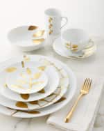 Image 2 of 2: Haviland & Parlon Daphne White Gold-Leaf Dinner Plate