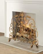 Image 1 of 3: Italian Gold Single Panel Fire Screen
