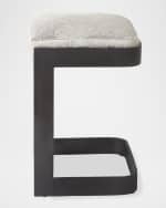 Image 4 of 5: Global Views Regan Hairhide Counter Stool, 25"