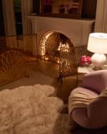 Image 2 of 3: Antique Gold Chevron Fire Screen