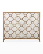 Image 2 of 3: Light Burnished Gold Chinoiserie Fire Screen
