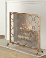 Image 1 of 3: Light Burnished Gold Chinoiserie Fire Screen