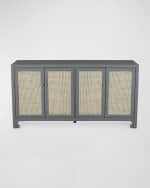 Image 3 of 5: Worlds Away Lily Cane Cabinet