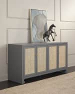 Image 1 of 5: Worlds Away Lily Cane Cabinet