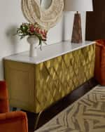 Image 2 of 5: Global Views Triangle Cabinet, Brass