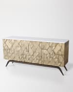 Image 3 of 5: Global Views Triangle Cabinet, Brass