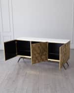 Image 4 of 5: Global Views Triangle Cabinet, Brass