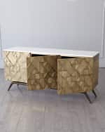 Image 5 of 5: Global Views Triangle Cabinet, Brass