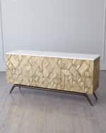 Image 1 of 5: Global Views Triangle Cabinet, Brass