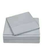 Image 1 of 3: Charisma 4-Piece 400-Thread Count Percale King Sheet Set, Gray
