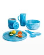 Image 4 of 5: Jonathan Adler Mustique Blue Ice Bucket