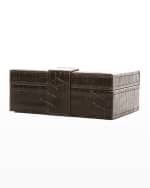 Image 3 of 4: Brouk and Co Black Croc Gamer Flask Set