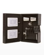Image 1 of 4: Brouk and Co Black Croc Gamer Flask Set