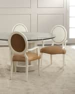 Image 3 of 5: Massoud Elsa Leather Dining Arm Chair