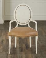 Image 1 of 5: Massoud Elsa Leather Dining Arm Chair