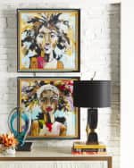 Image 2 of 3: Couture Lamps Mid-Century Modern Black & Gold Ceramic Table Lamp