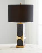 Image 3 of 3: Couture Lamps Mid-Century Modern Black & Gold Ceramic Table Lamp