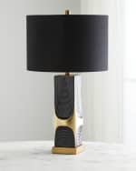 Image 1 of 3: Couture Lamps Mid-Century Modern Black & Gold Ceramic Table Lamp