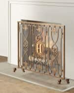 Image 1 of 2: Mono Fire Screen with Leaf Accent, Personalized