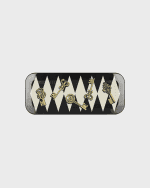 Image 1 of 2: Fornasetti Chiavi Gold and Rombi  Tray - 25x60 cm