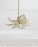 Image 2 of 2: Old World Design Collins Tropical Leaf Semi-Flush Pendant Light