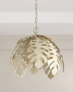 Collins Tropical Leaf Small Pendant with Cream Finish | Horchow