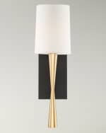 Image 2 of 3: Crystorama Trenton 1-Light Aged Brass and Black Wall Sconce