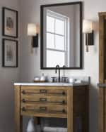 Image 3 of 3: Crystorama Trenton 1-Light Aged Brass and Black Wall Sconce