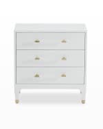 Image 2 of 4: Worlds Away Granada Faux Shagreen Side Table