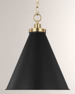 Image 2 of 2: Visual Comfort Studio Wellfleet Medium Cone Pendant By Chapman & Myers