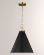 Image 1 of 2: Visual Comfort Studio Wellfleet Medium Cone Pendant By Chapman & Myers